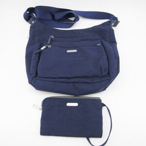 Baggallini Purse Crossbody Purple Hobo Medium With RFID Wallet Wristlet